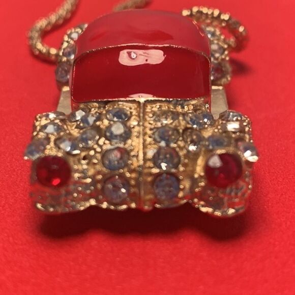 Betsey Johnson Red Classic Car Pendant Necklace - Retro Vintage Style Jewelry - Picture 3 of 7
